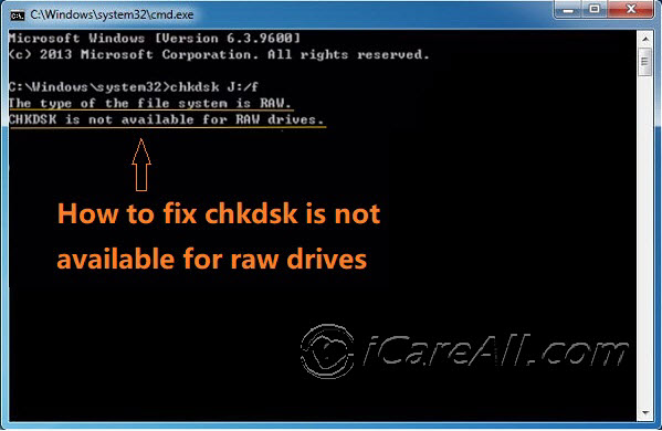 chkdsk for raw disk